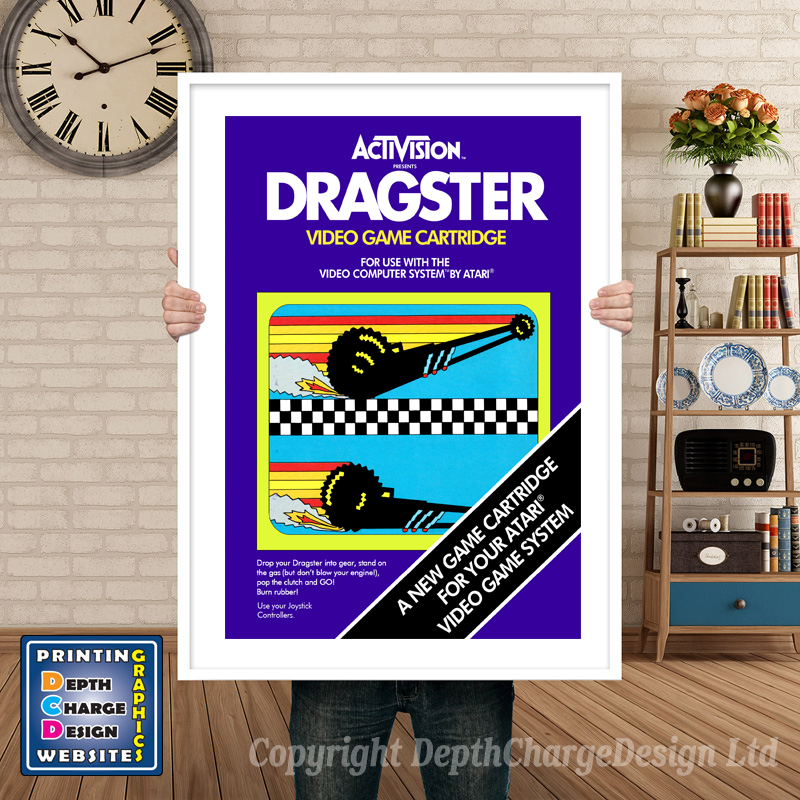 Dragster - Atari 2600 Inspired Retro Gaming Poster A4 A3 A2 Or A1