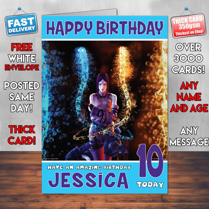 Personalised Drakengard 2 Inspired Style Game Kids Inspired Birthday Card (SA)