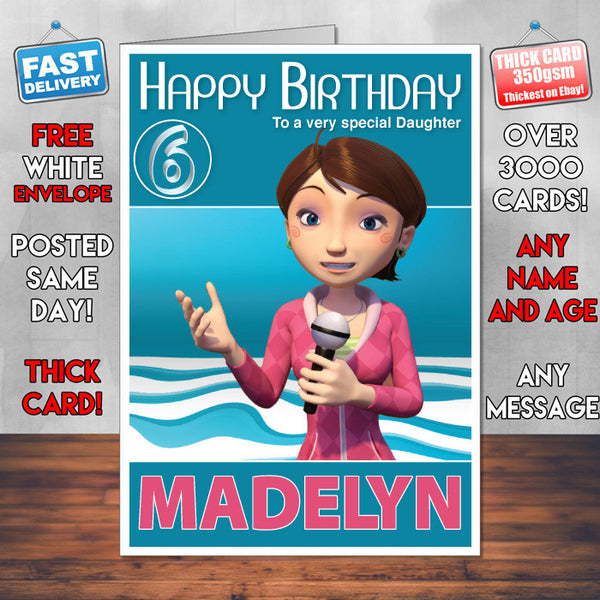 Dream Defenders 2 Style Theme Personalised Kidshows Birthday Card (SA)