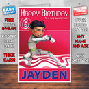 Dream Defenders 3 Style Theme Personalised Kidshows Birthday Card (SA)