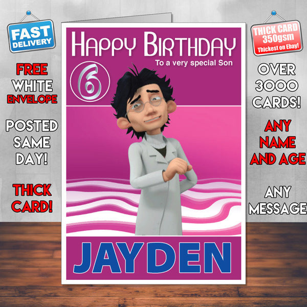 Dream Defenders 5 Style Theme Personalised Kidshows Birthday Card (SA)
