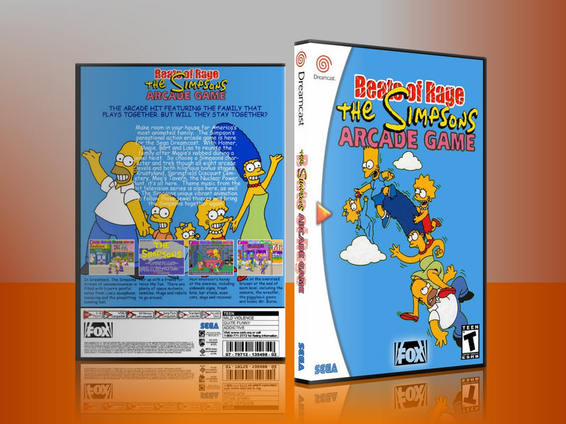 Sega Dreamcast Dc REPLACEMENT GAME CASE for Beats of rage simpsons arcade