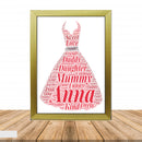 Personalised Dress 1 B Word Art Poster Print