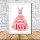 Personalised Dress 1 B Word Art Poster Print