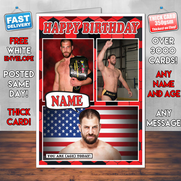 Drew Gulak KE Inspired Style Personalised Wrestling WWE Birthday Card