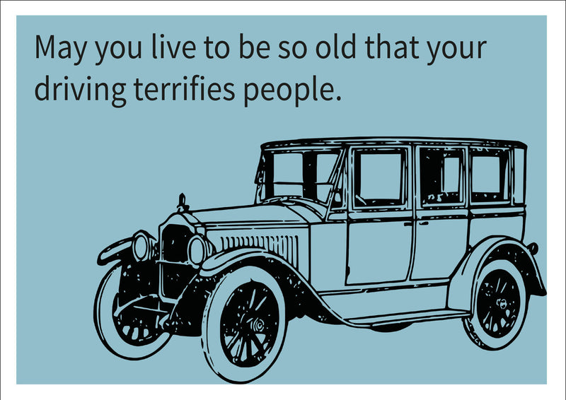 Driving Terrifies People INSPIRED Adult Personalised Birthday Card Birthday Card