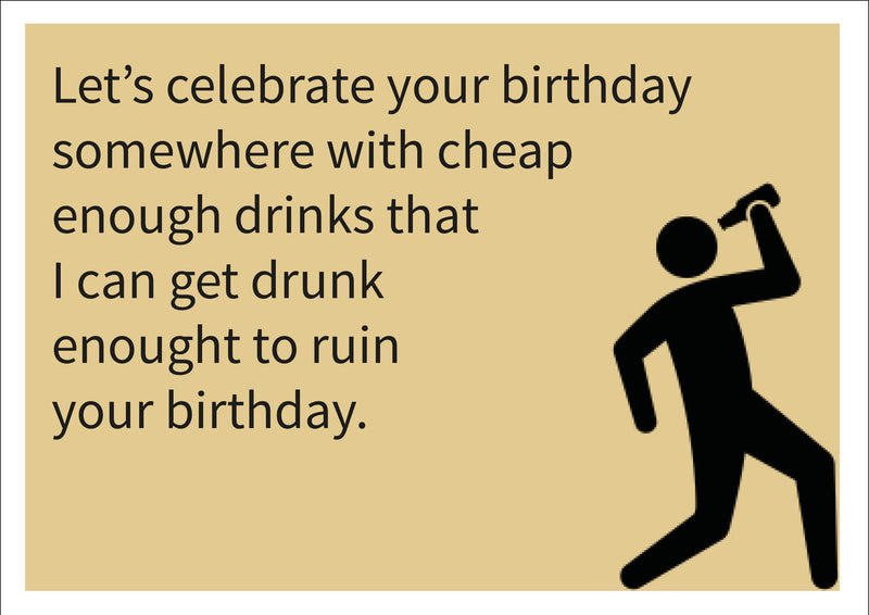 Drunk INSPIRED Adult Personalised Birthday Card Birthday Card