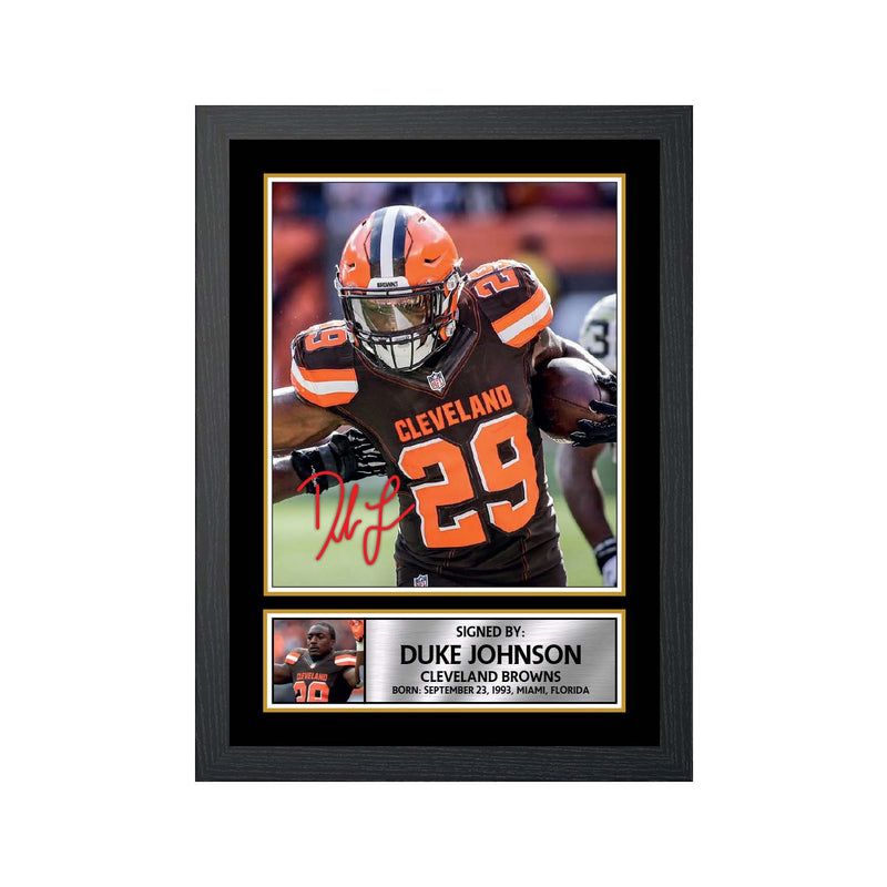 Duke Johnson Limited Edition Football Signed Print - American Footballer