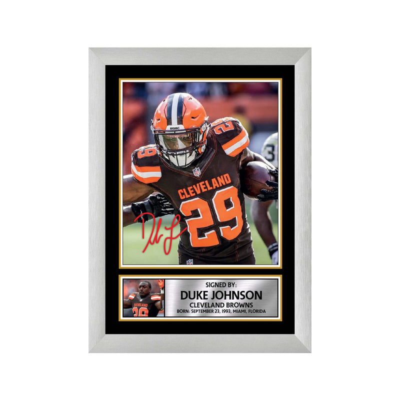 Duke Johnson Limited Edition Football Signed Print - American Footballer