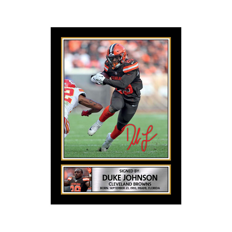 Duke Johnson 2 Limited Edition Football Signed Print - American Footballer
