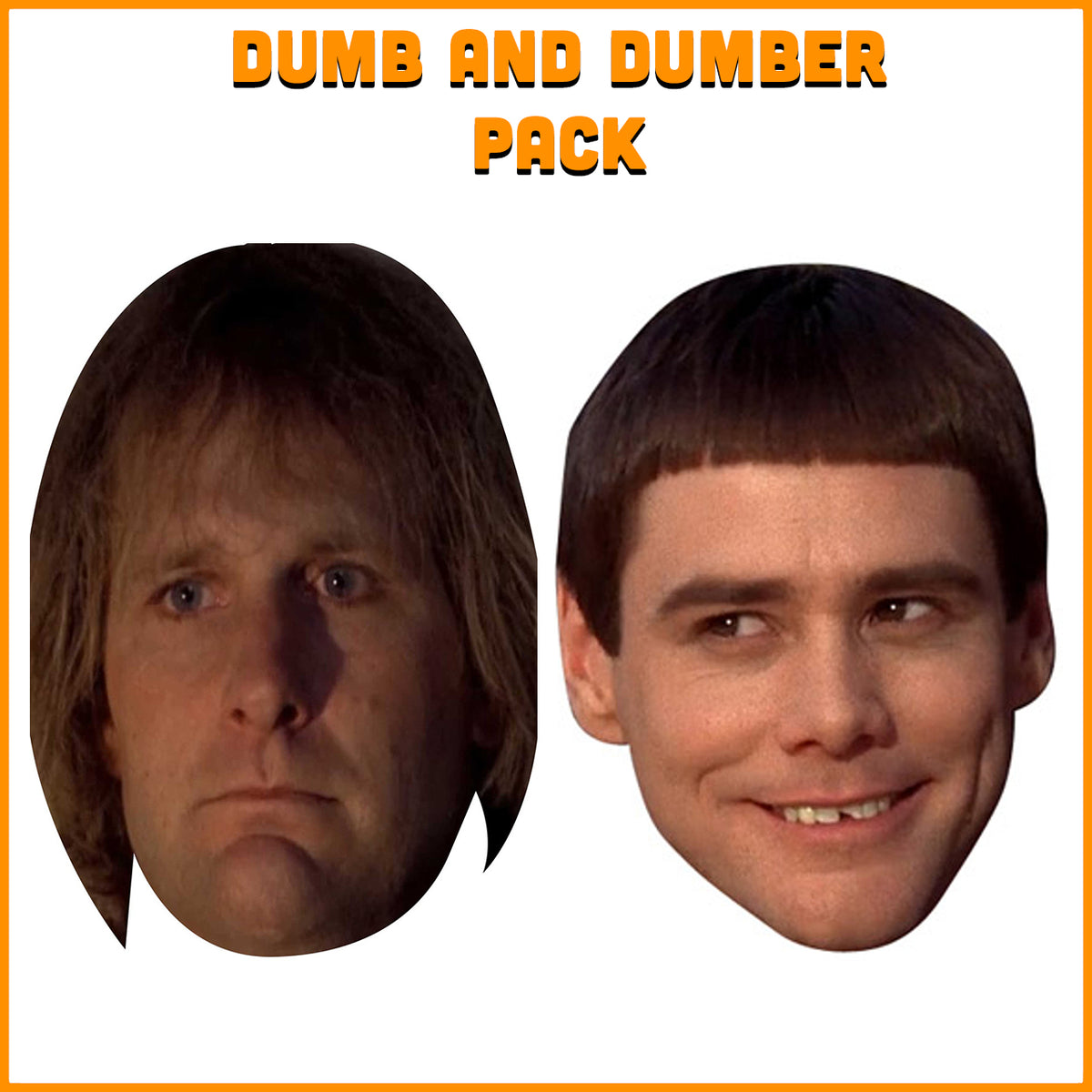 Dumb and Dumber Pack Celebrity Face Masks Fancy Dress Cardboard Costume