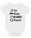 Dundee Eat Sleep Repeat Football Fan Baby Grow Bodysuit