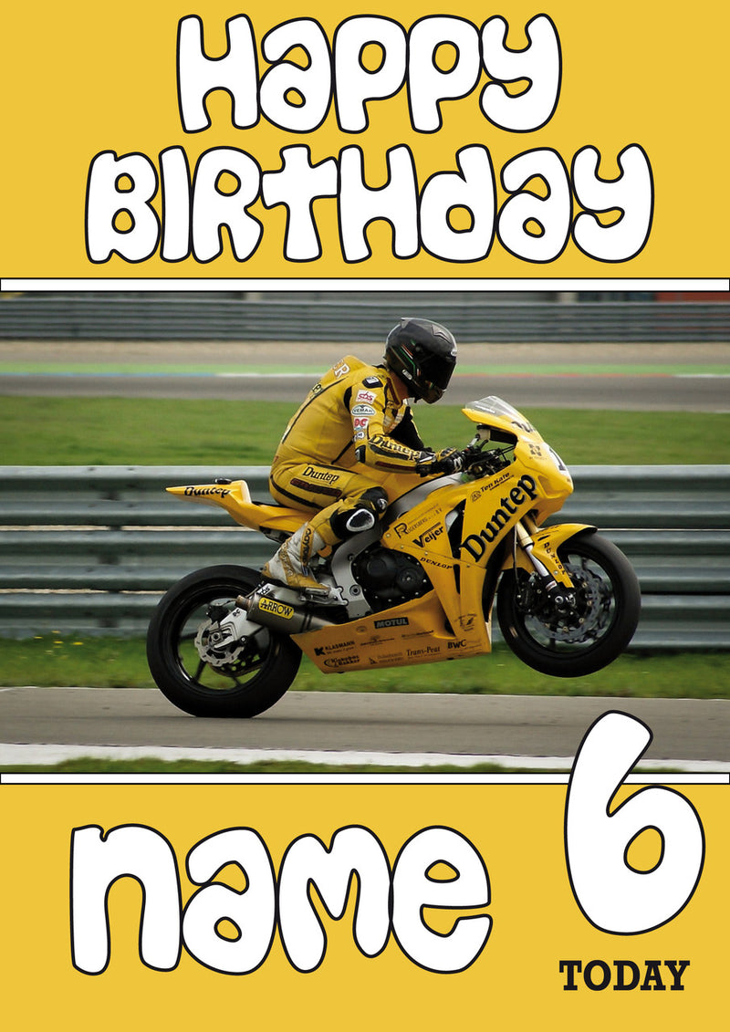 Personalised Dunlop Bike Birthday Card