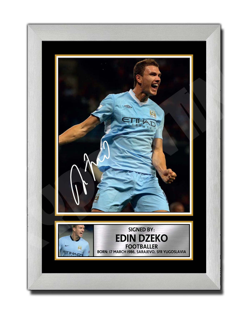 EDIN DZEKO 2 Limited Edition Football Player Signed Print - Football