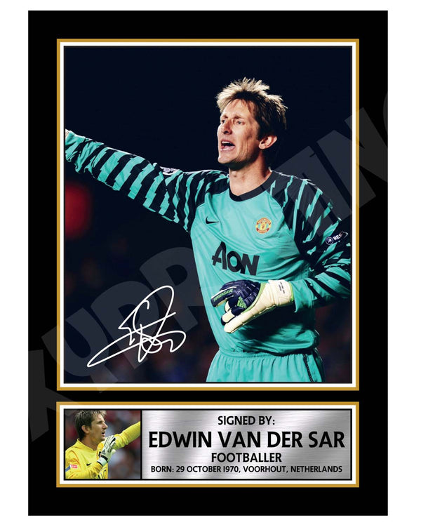 EDWIN VAN DER SAR 2 Football Player Printed Signature Print