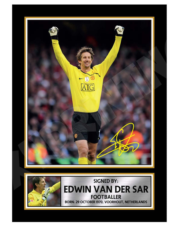 EDWIN VAN DER SAR (1) Football Player Printed Signature Print