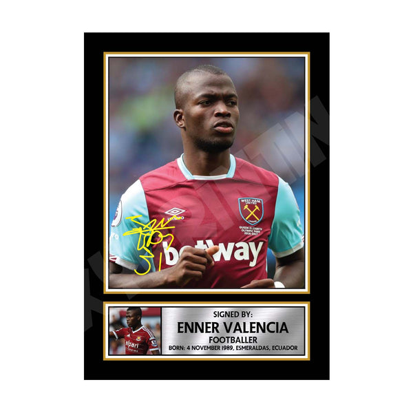 ENNER VALENCIA 2 Football Player Printed Signature Print