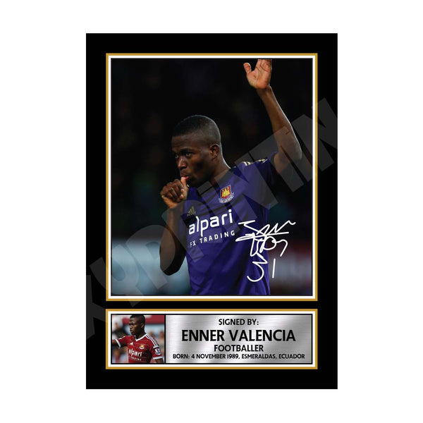 ENNER VALENCIA (1) Football Player Printed Signature Print