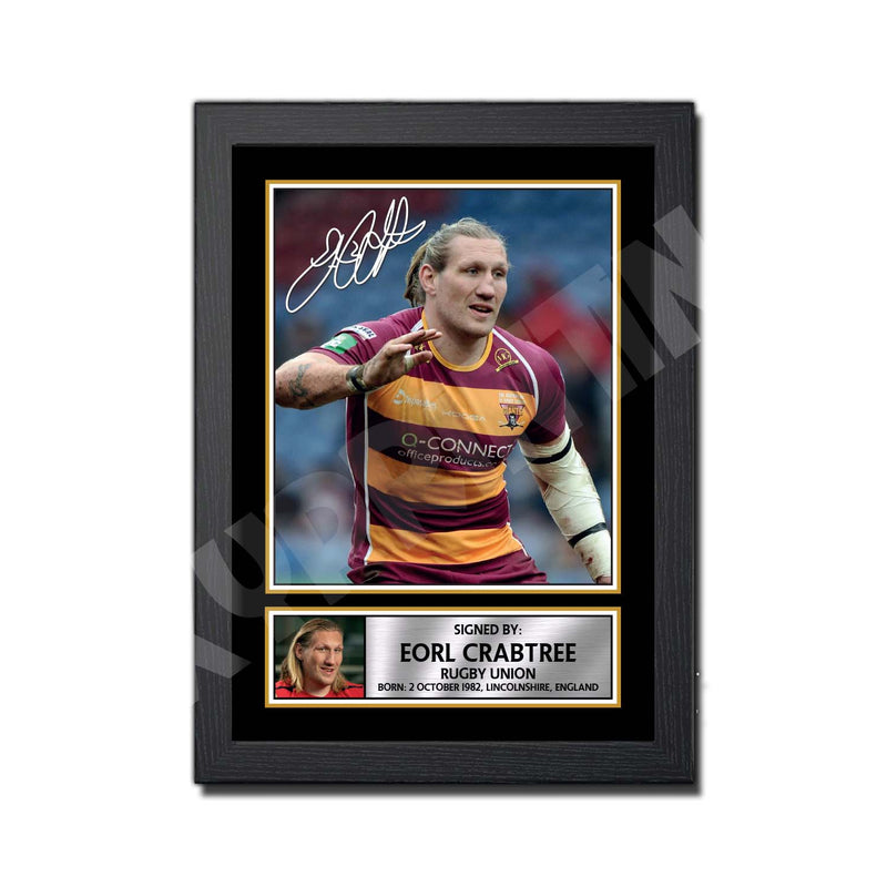 EORL CRABTREE 1 Limited Edition Rugby Player Signed Print - Rugby