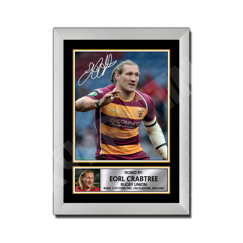 EORL CRABTREE 1 Limited Edition Rugby Player Signed Print - Rugby