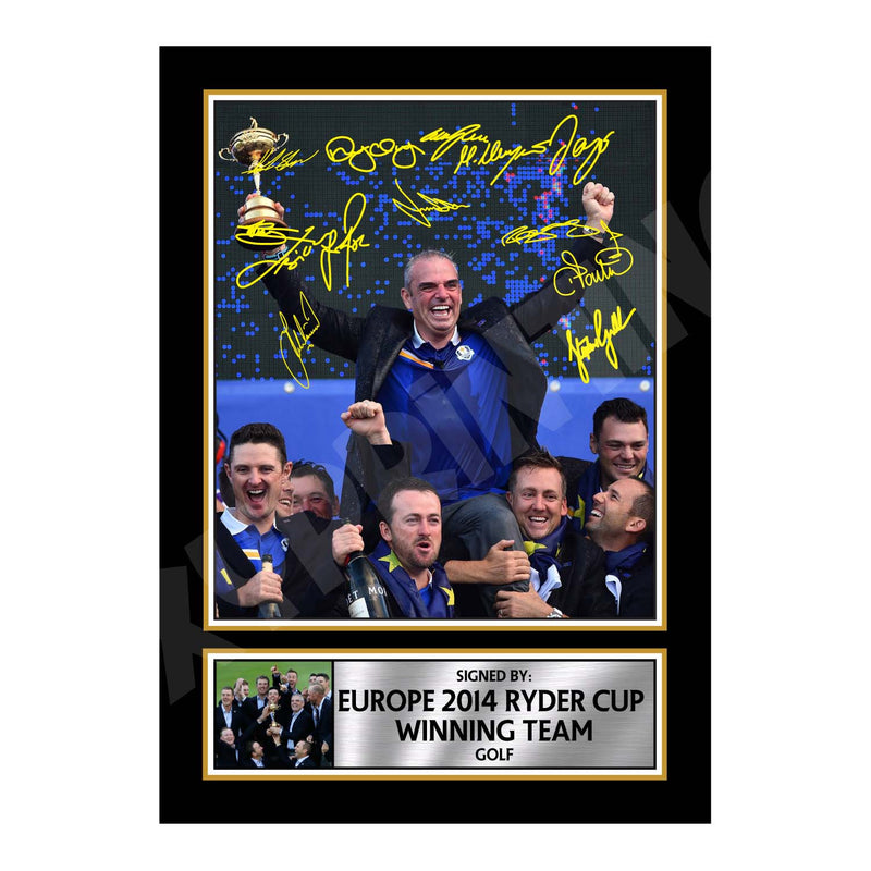 EUROPE 2014 RYDER CUP WINNING TEAM Limited Edition Golfer Signed Print - Golf