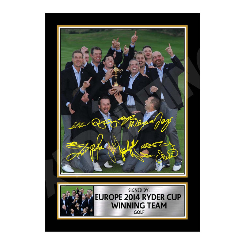 EUROPE 2014 RYDER CUP WINNING TEAM 2 Limited Edition Golfer Signed Print - Golf