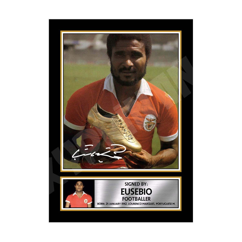 EUSEBIO BENFICA 2 Limited Edition Football Player Signed Print - Football