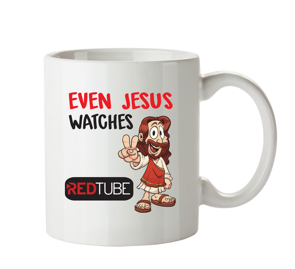 Even Jesus Watches RedTube - Adult Mug – printed mug product image 1