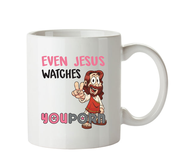 Even Jesus Watches YouPorn 2 - Adult Mug – printed mug product image 1