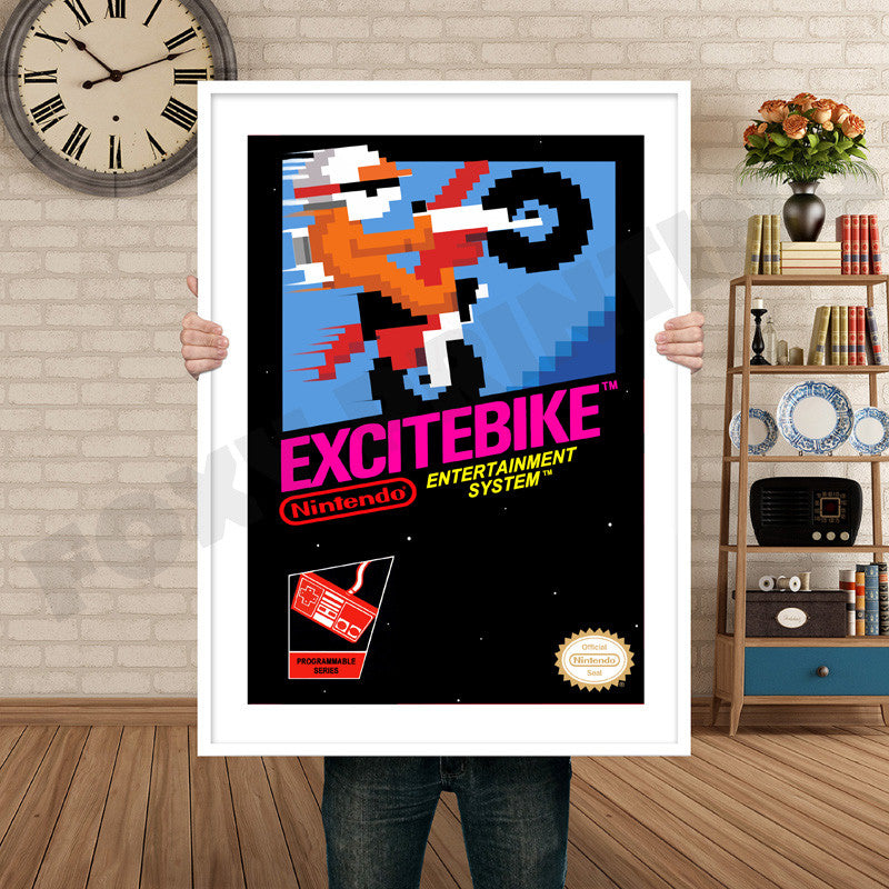 EXCITEBIKE Retro GAME INSPIRED THEME Nintendo NES Gaming A4 A3 A2 Or A1 Poster Art 120
