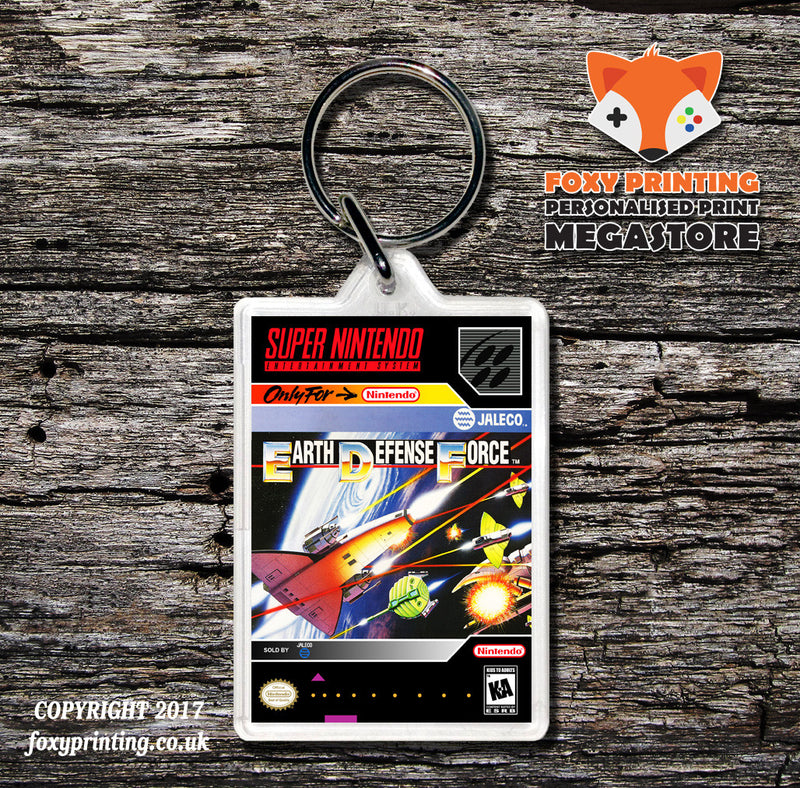 Earth Defense Force Game Inspired Retro Gaming Keyring