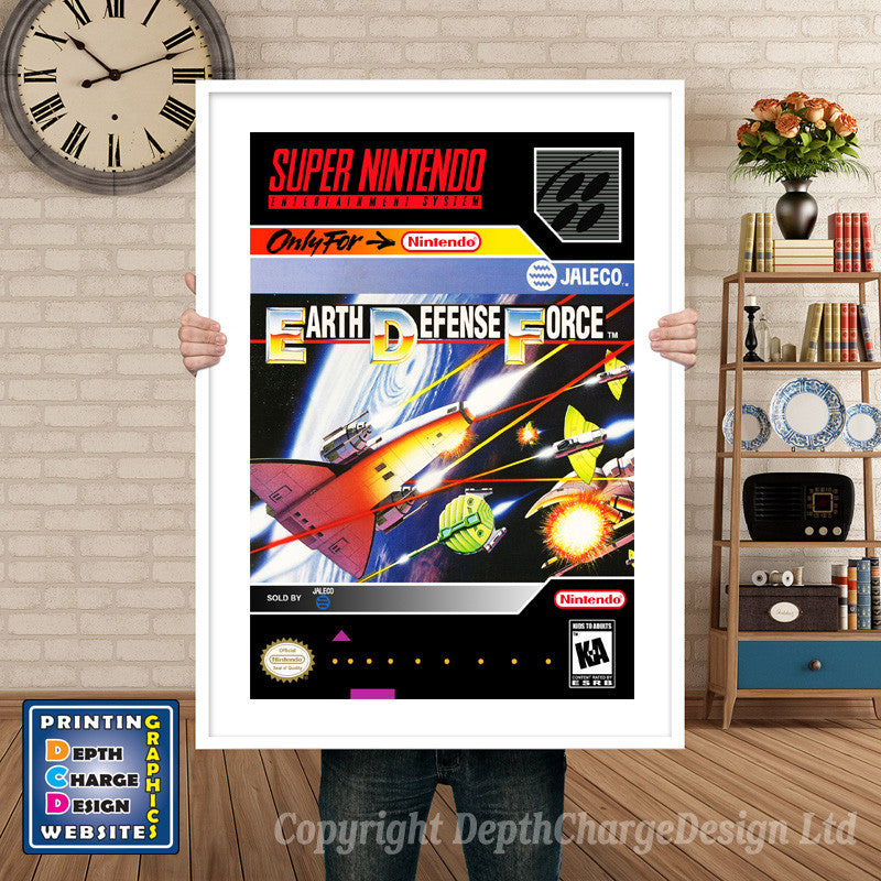 Earth Defense Force Super Nintendo GAME INSPIRED THEME Retro Gaming Poster A4 A3 A2 Or A1