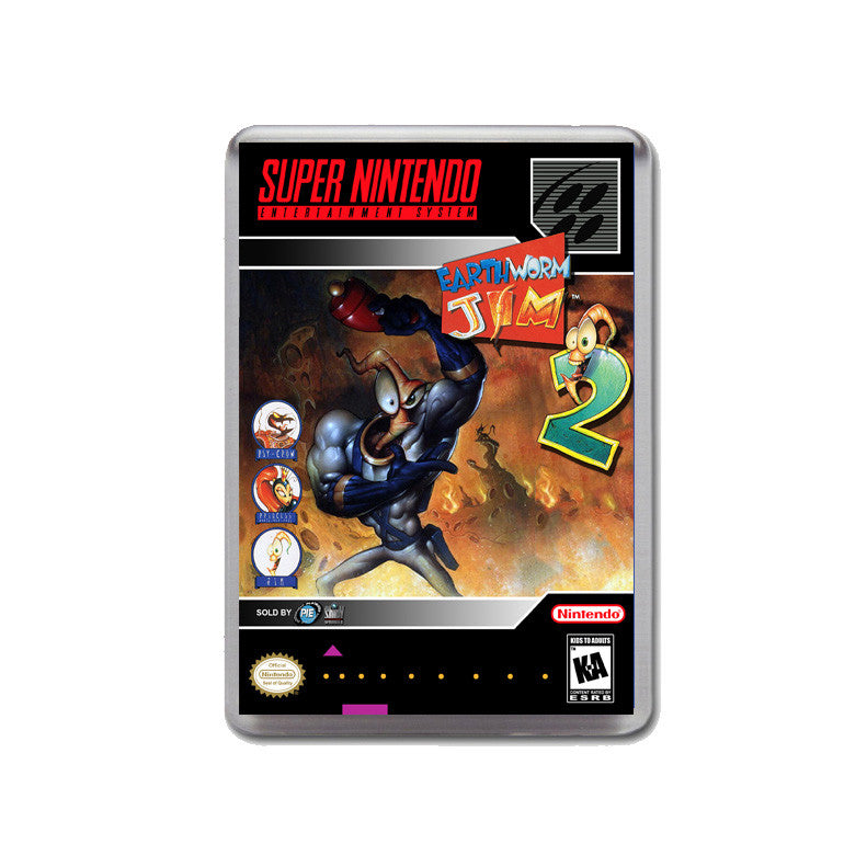 Earthworm Jim 2 - SNES Inspired Game Retro Gaming Magnet