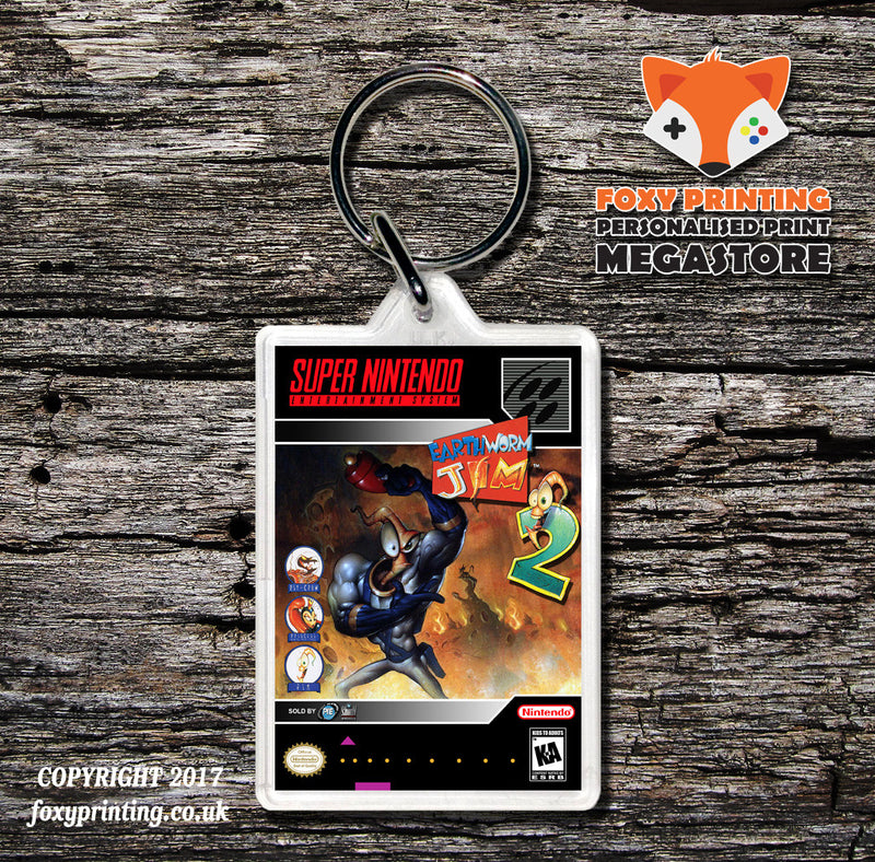 Earthworm Jim 2 Game Inspired Retro Gaming Keyring