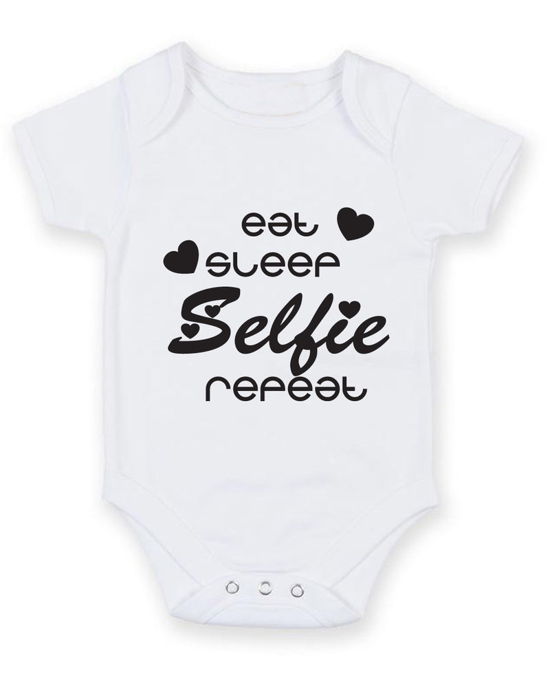 Eat Sleep Selfie Repeat Baby Grow Bodysuit