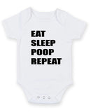 Eat Sleep Poop Repeat Personalised Baby Boy Girl Unisex Short Sleeve Bodysuit
