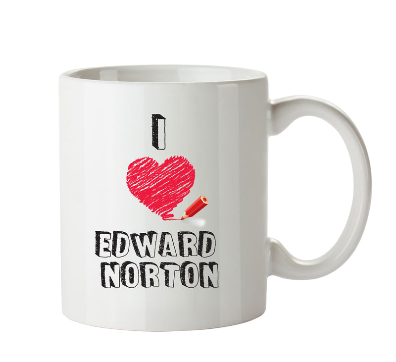 I Love Edward Norton Celebrity Mug Office Mug