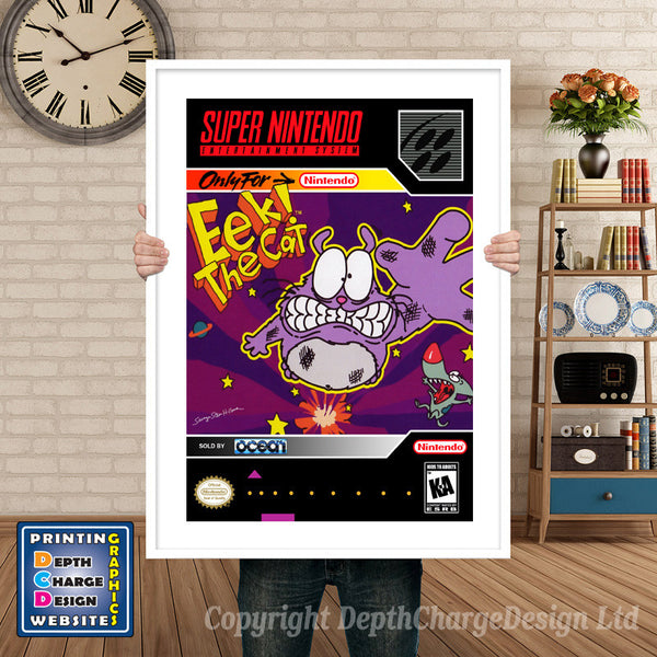 Eek the Cat Super Nintendo Game Inspired Theme Retro Gaming Poster