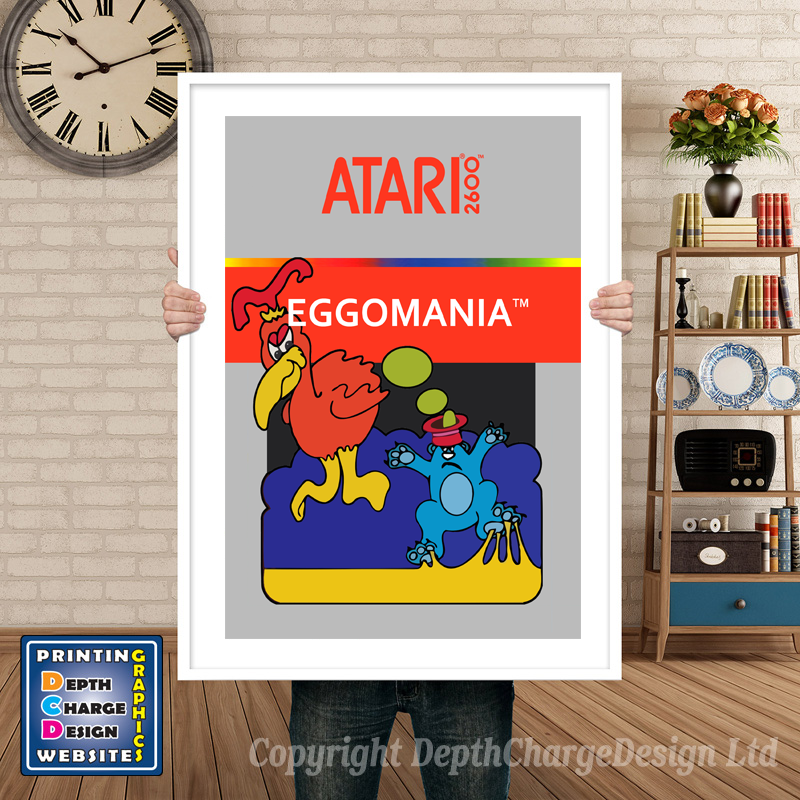 Eggo Mania - Atari 2600 Inspired Retro Gaming Poster A4 A3 A2 Or A1
