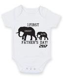 Elephant Our 1st First Fathers Father's Day Baby Grow Bodysuit