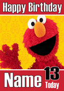 Happy Birthday Elmo Furchester THEME INSPIRED Kids Adult Personalised Birthday Card