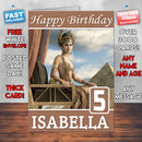 Elodie Yung As Hathor Gods Of Egypt Theme Style Personalised Kids Inspired Movie Birthday Card (SA)