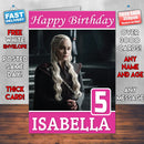 Emilia Clarke INSPIRED STYLE Game Of Thrones Season 7 Theme Style Personalised Kids Inspired Movie Birthday Card (SA)
