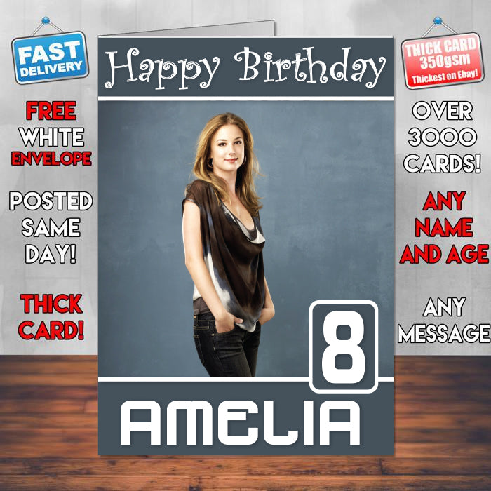 Emily Vancamp Theme Style Personalised Kids Inspired Movie Birthday Card (SA)