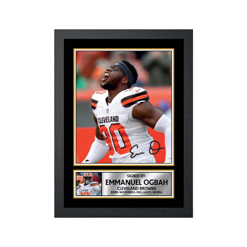 Emmanuel Ogbah Limited Edition Football Signed Print - American Footballer