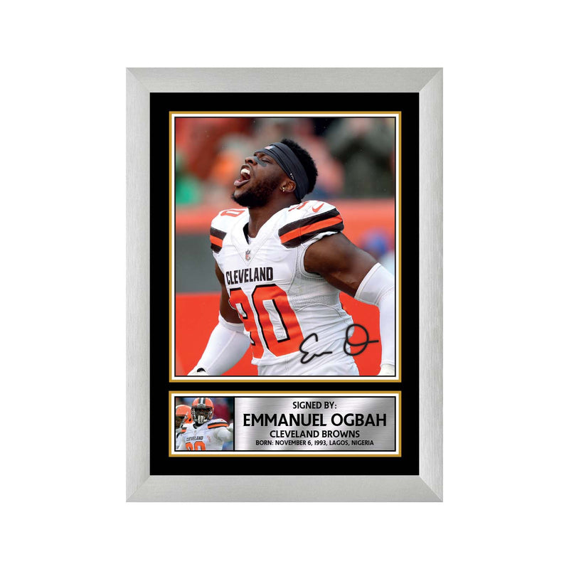 Emmanuel Ogbah Limited Edition Football Signed Print - American Footballer
