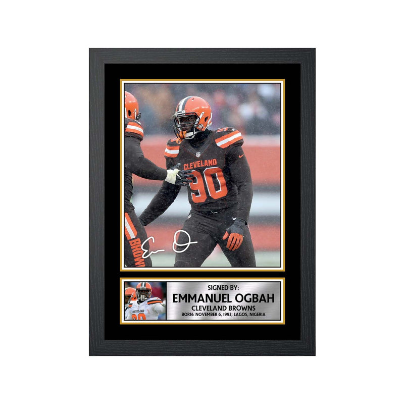 Emmanuel Ogbah 2 Limited Edition Football Signed Print - American Footballer
