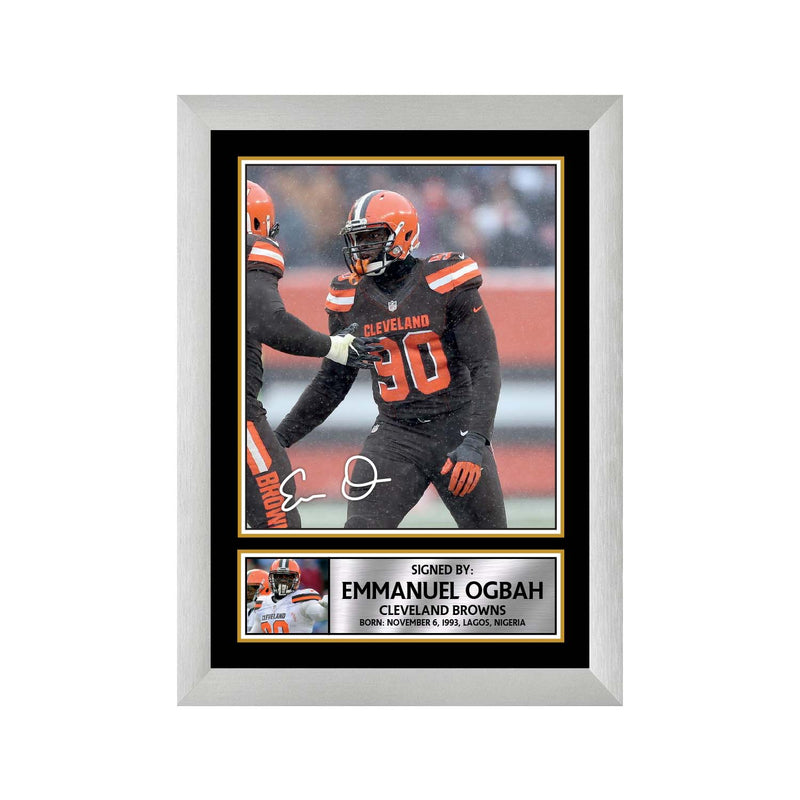 Emmanuel Ogbah 2 Limited Edition Football Signed Print - American Footballer