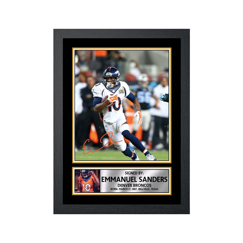 Emmanuel Sanders Limited Edition Football Signed Print - American Footballer