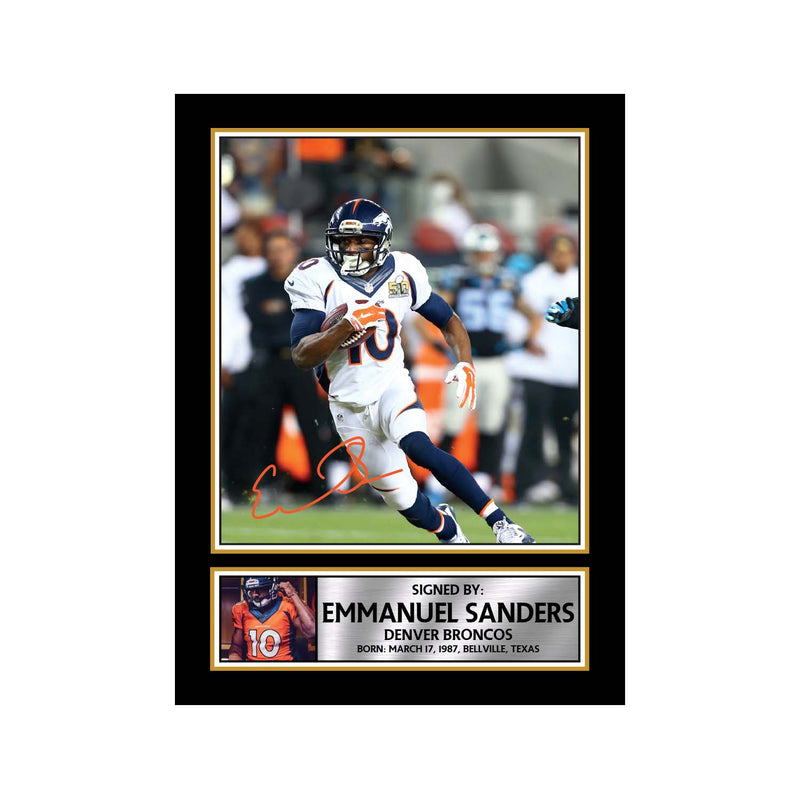 Emmanuel Sanders Limited Edition Football Signed Print - American Footballer